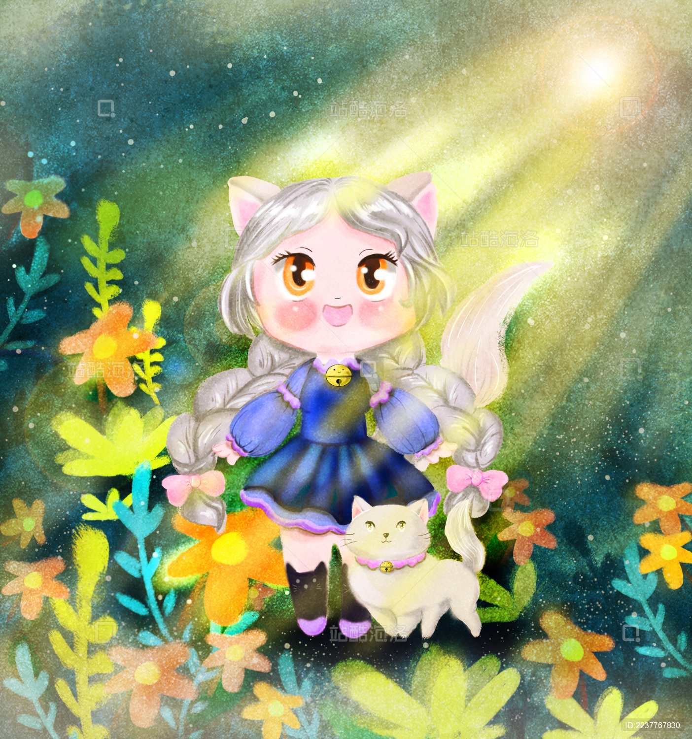 拟人化的可爱猫咪