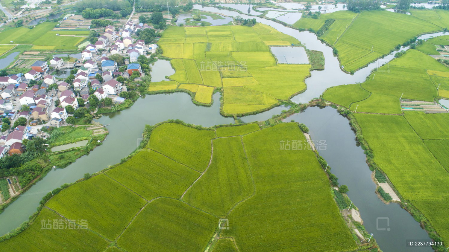 航拍安徽郎溪西郊国家现代农业示范园