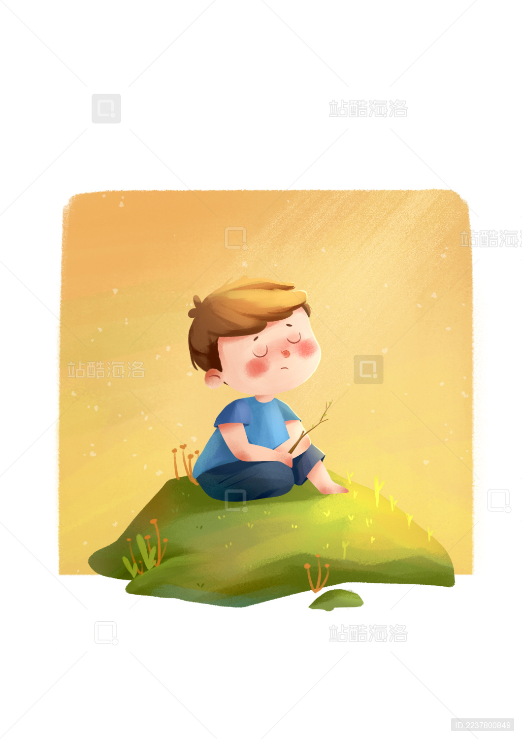 坐着的小男孩