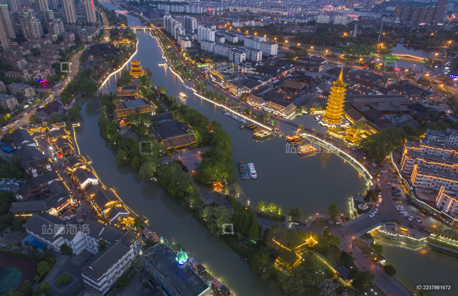 江苏省淮安市运河之都城市风光