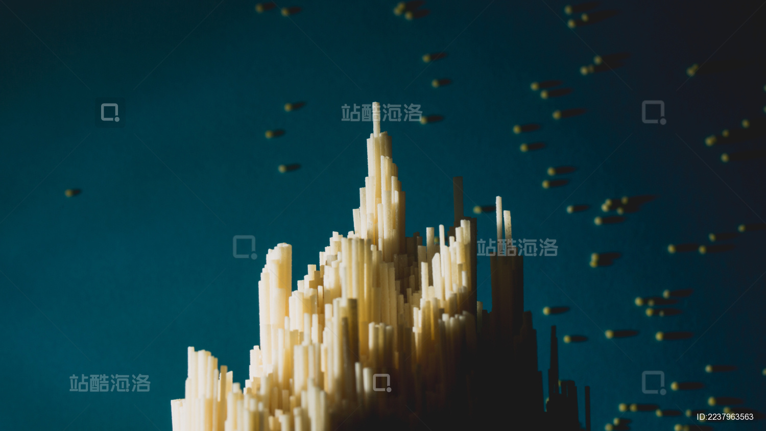 面条组成的建筑群