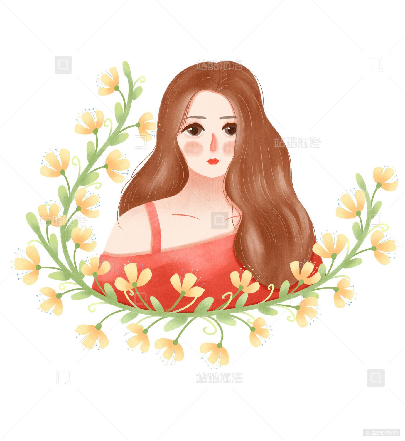 人物插画可爱女孩头像