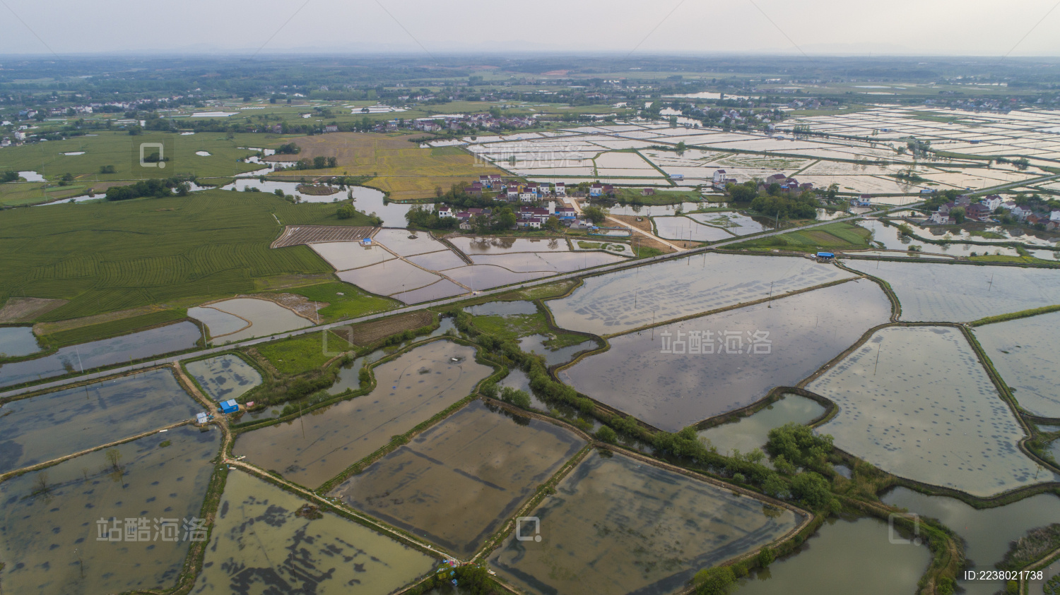 航拍中国安徽宣城郎溪县建平镇田园风光