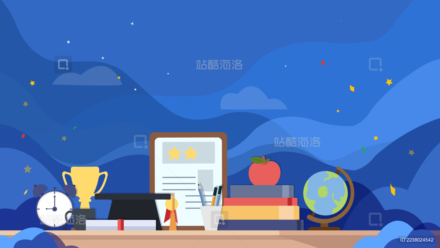 毕业典礼教育矢量插画