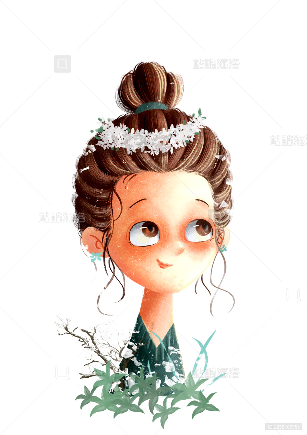 戴花环的小女孩