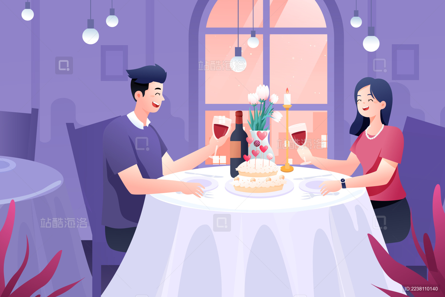 快乐年轻情侣在餐馆吃饭-蓝牛仔影像-中国原创广告影像素材