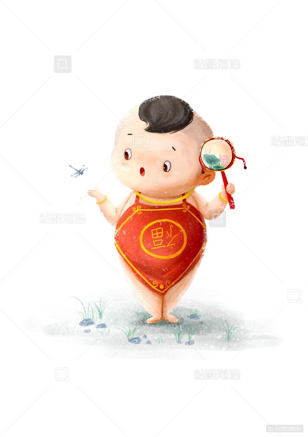 拿拨浪鼓的小朋友