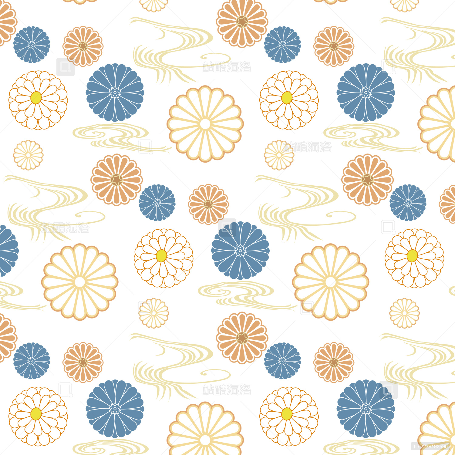 矢量和风印花图案