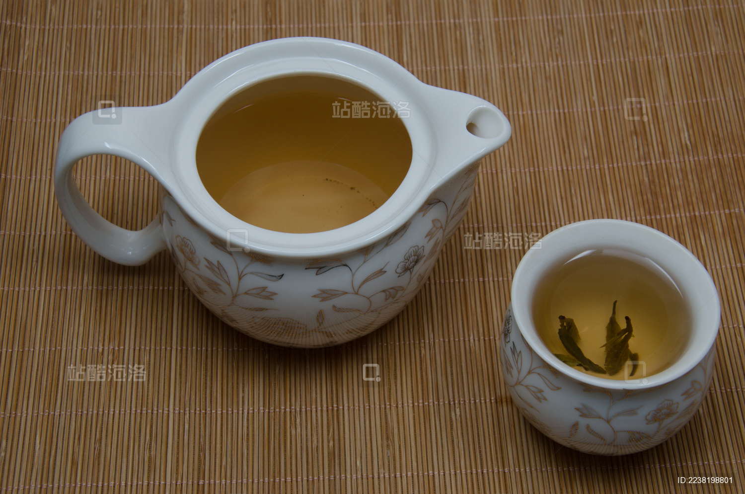 泡好茶的茶壶和茶杯
