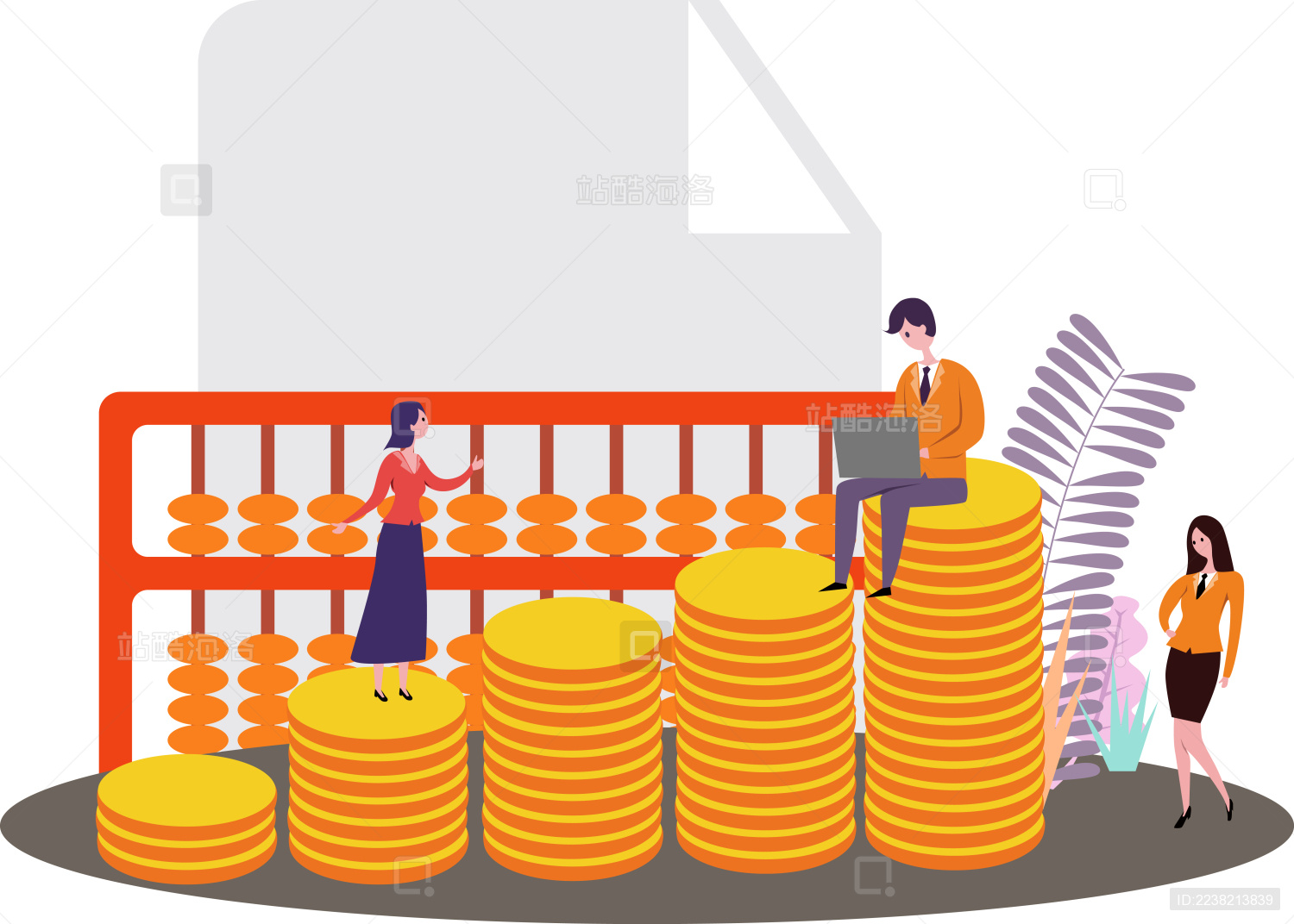 复工创业商业概念插画