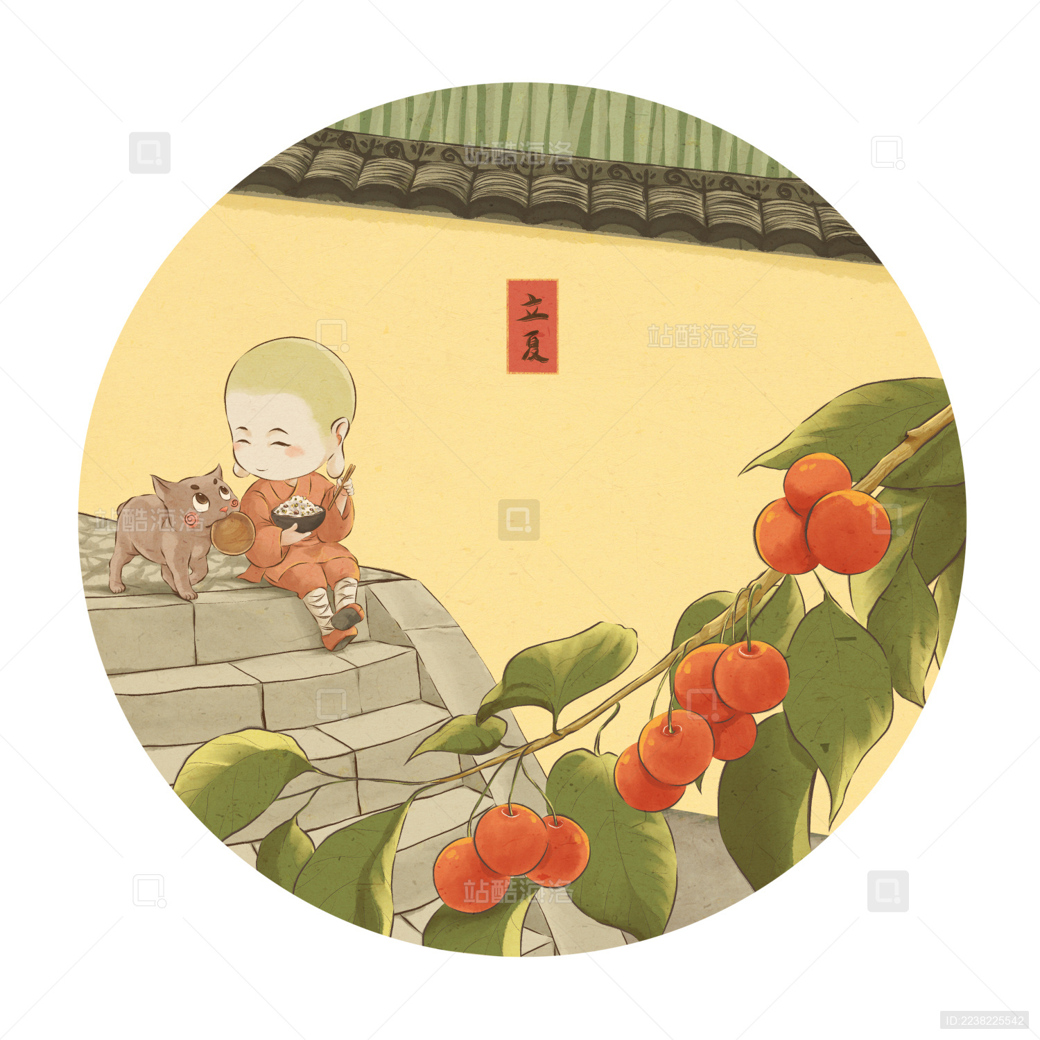 小和尚出尘与猫咪阿赤的节气日常-立夏