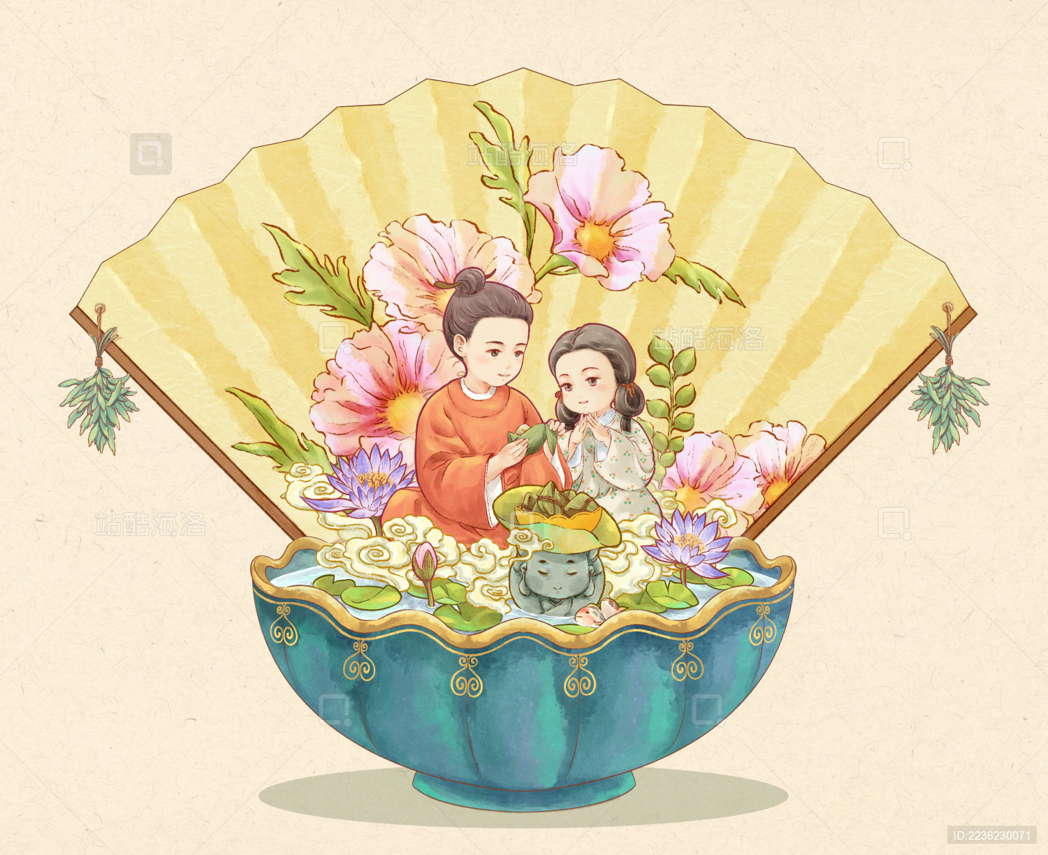 端午节吃粽子挂艾草