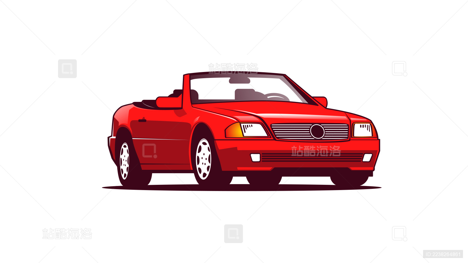 红色奔驰汽车