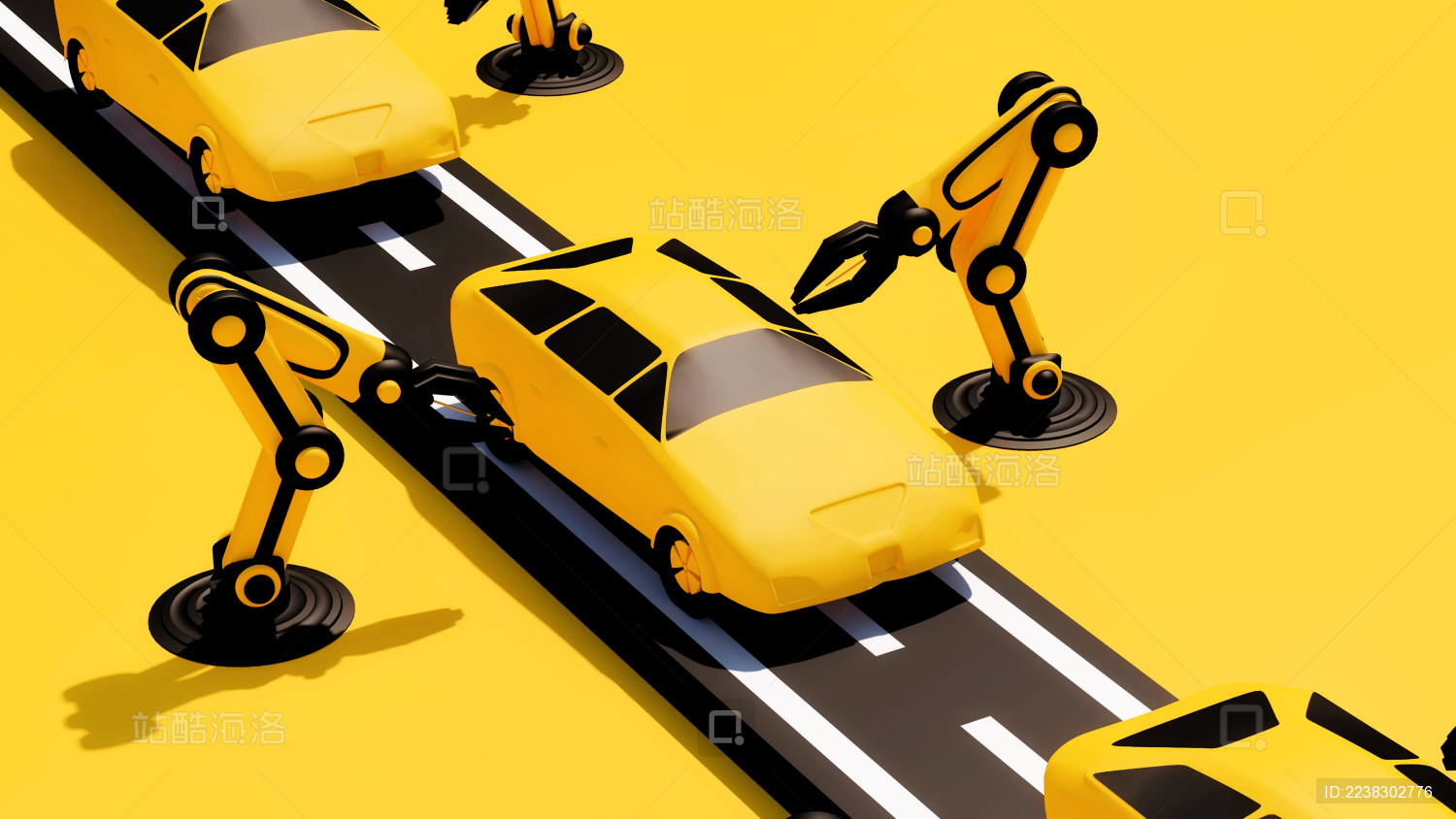 汽车工厂智能自动化概念图