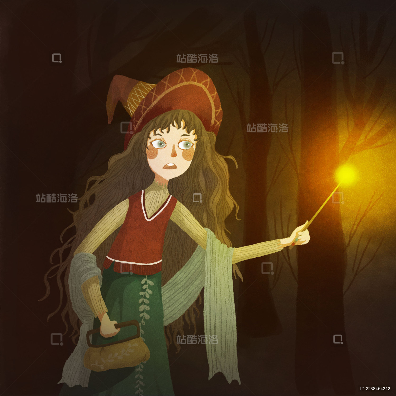 拿着魔法棒的少女