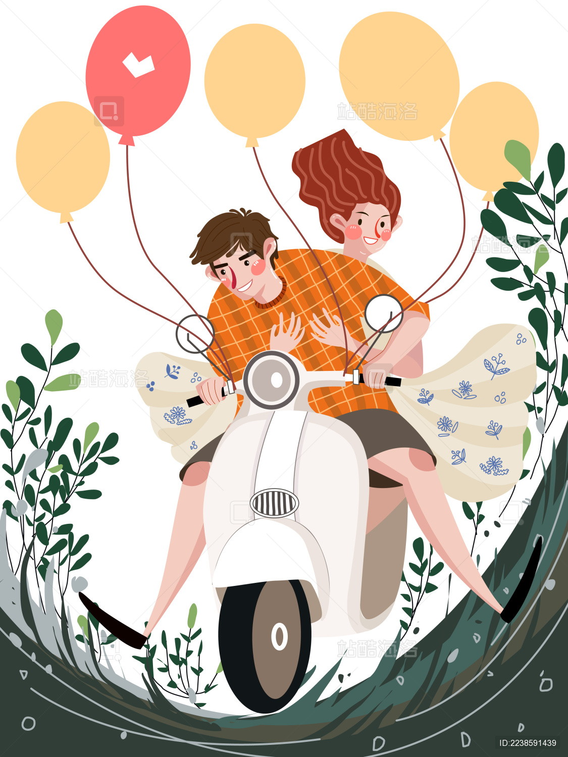 骑摩托车的情侣