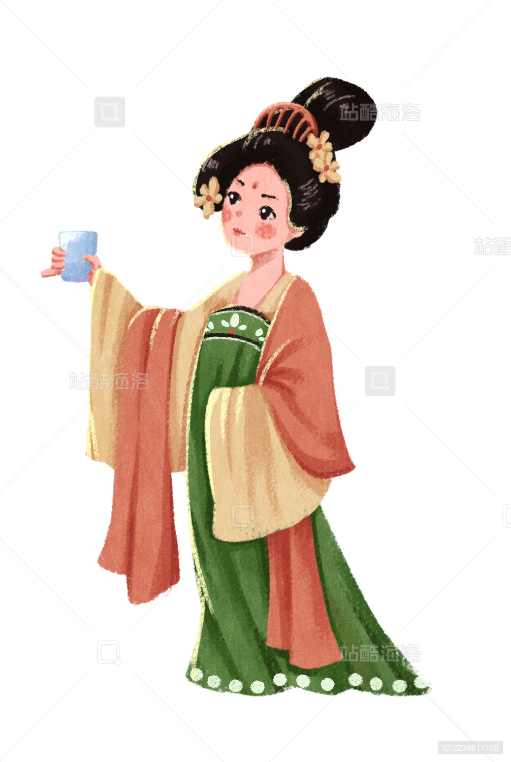 举杯的古风女孩