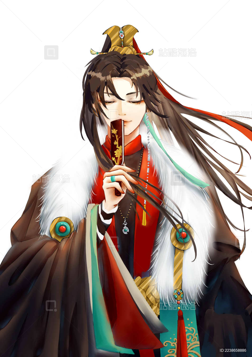 拿折扇的古装人物