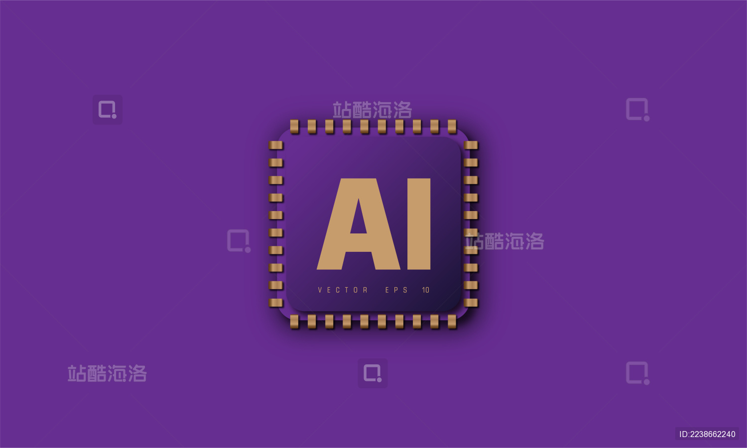 脑机接口及芯片 人工智能矢量素材