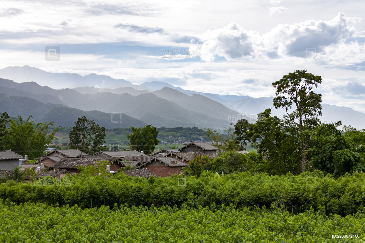 云南普洱景东县文井镇农村的田园风光