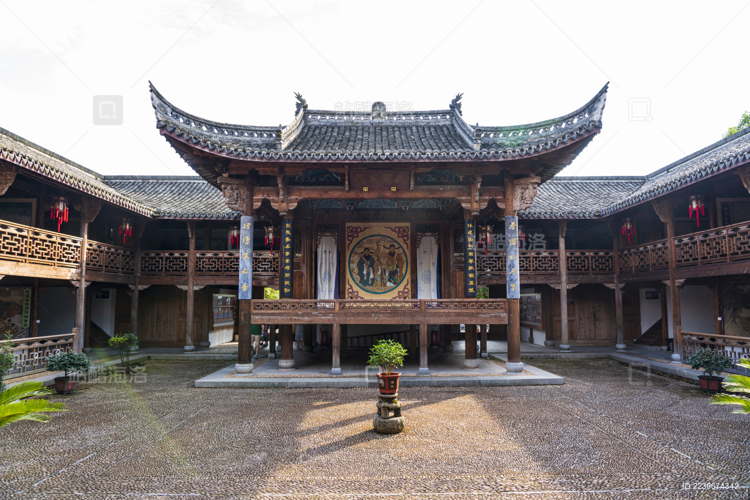 中国浙江江山清漾村毛氏祖祠的戏台