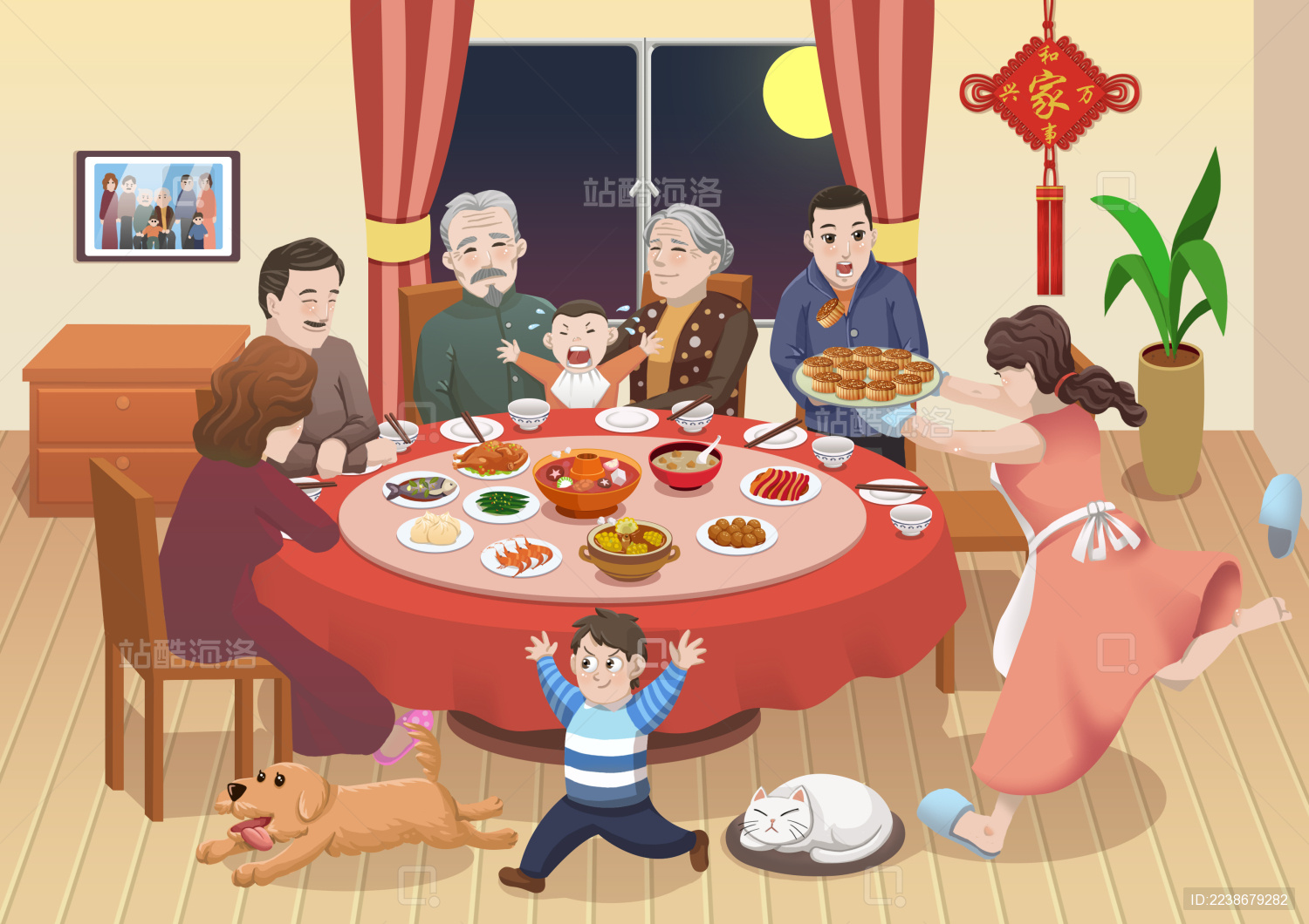 合家团圆中秋节