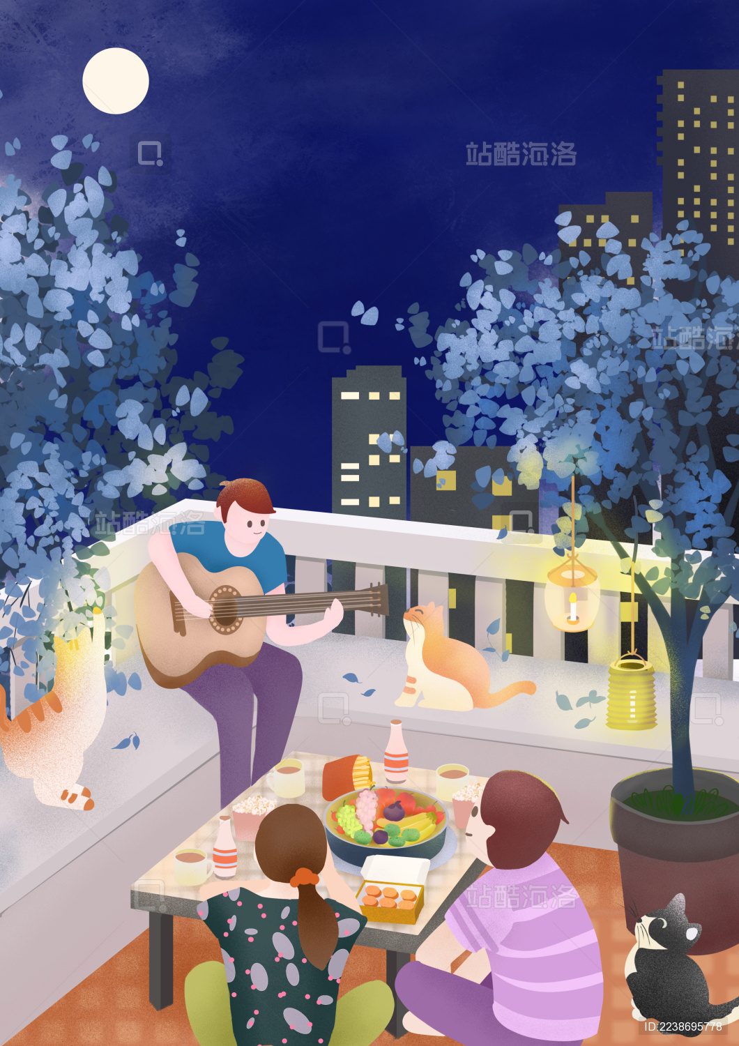 朋友在阳台聚会