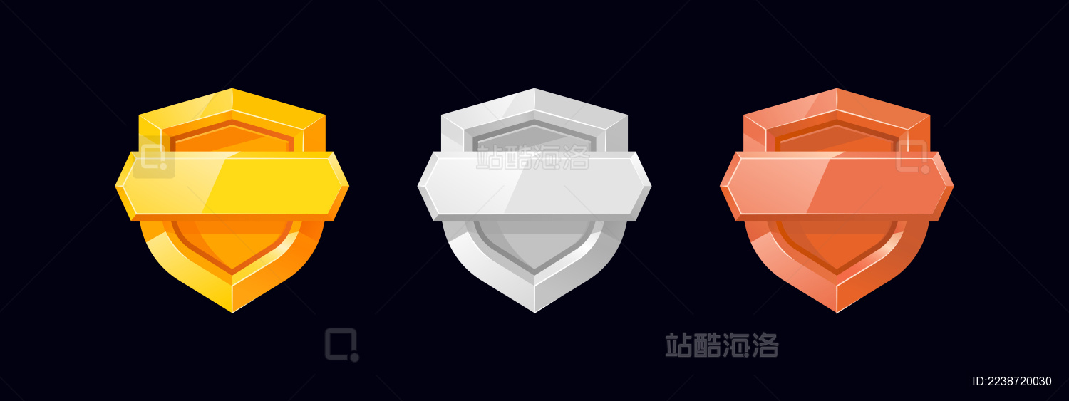 金银铜会员奖牌勋章图标