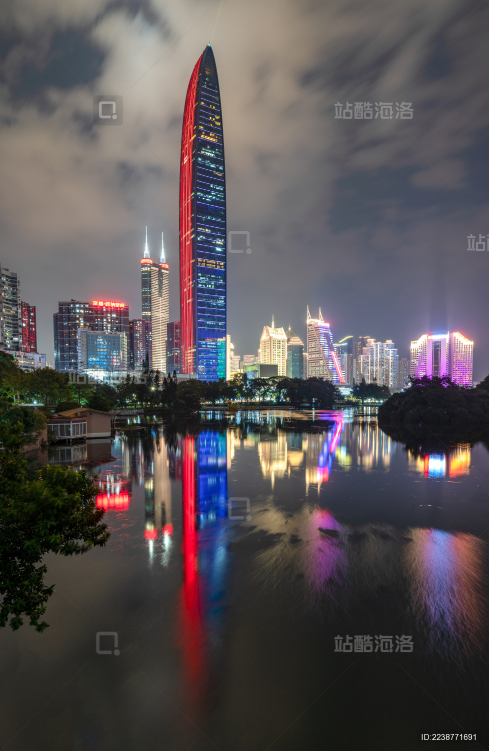 中国深圳荔枝公园城市夜景_站酷海洛_正版图片_视频_字体_音乐素材