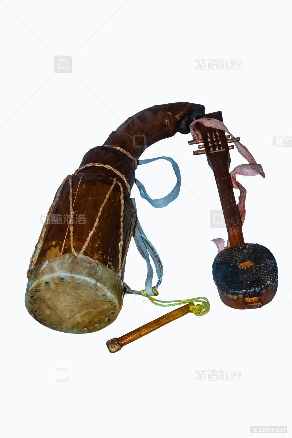 中国云南省景洪市傣族竹鼓四弦两音琴乐器