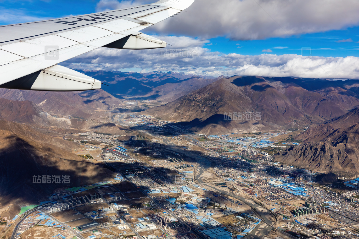 中国西藏拉萨河谷旅行航拍
