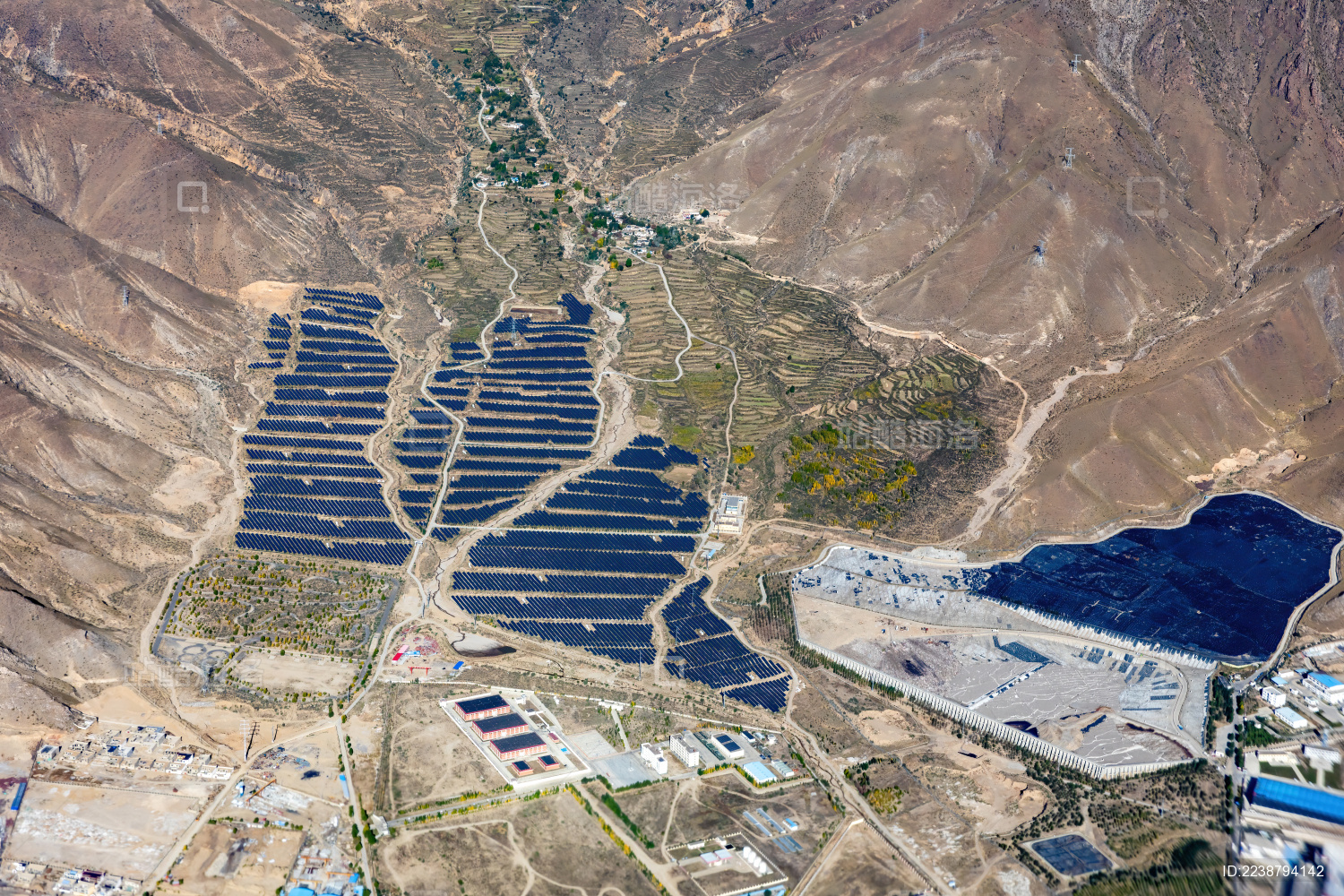 中国西藏拉萨河谷旅行航拍