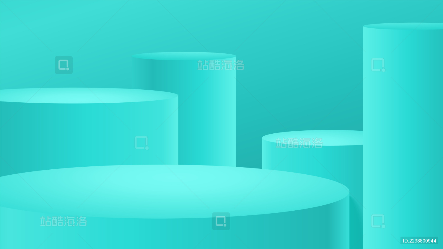 产品促销圆柱展台矢量场景