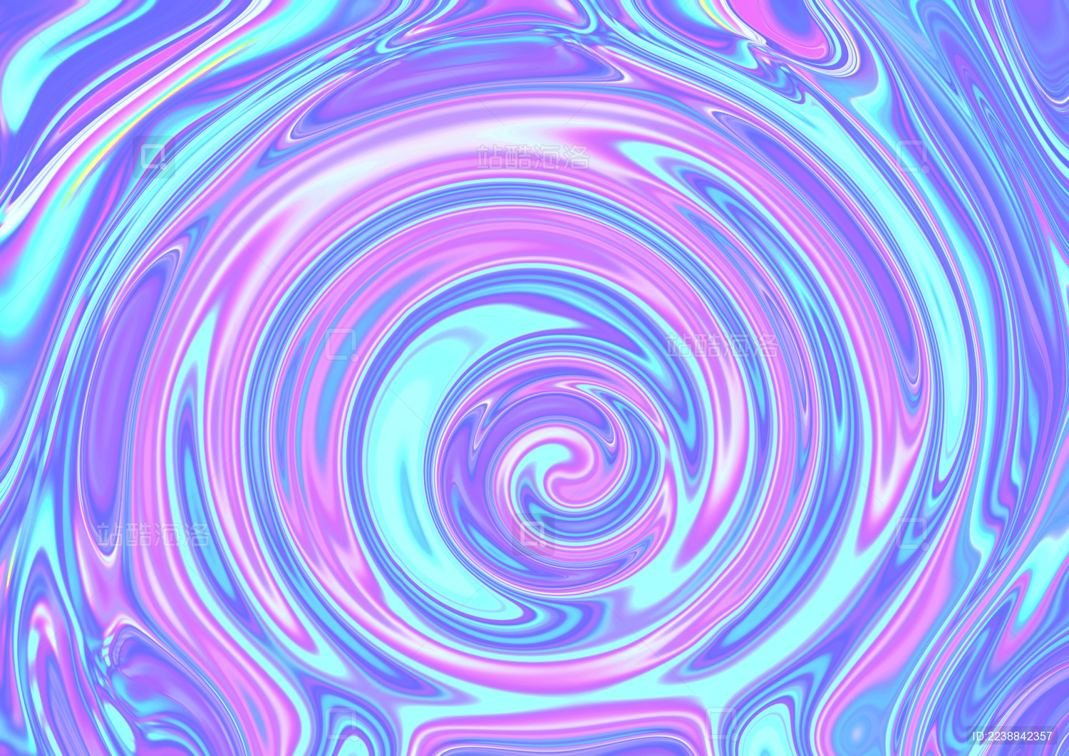 镭射高饱和渐变色流体插画背景