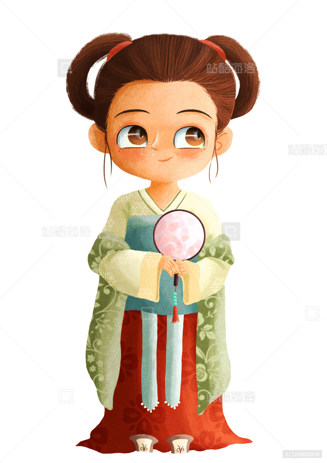 站立的古风小人物女孩