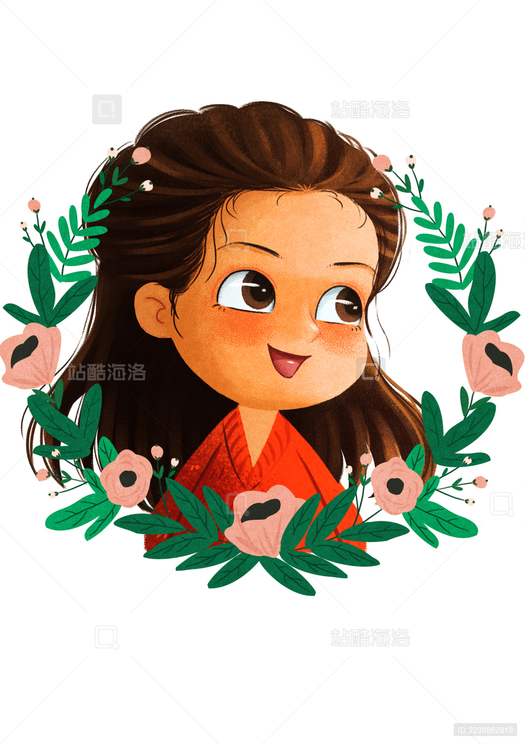 开心快乐的女孩头像