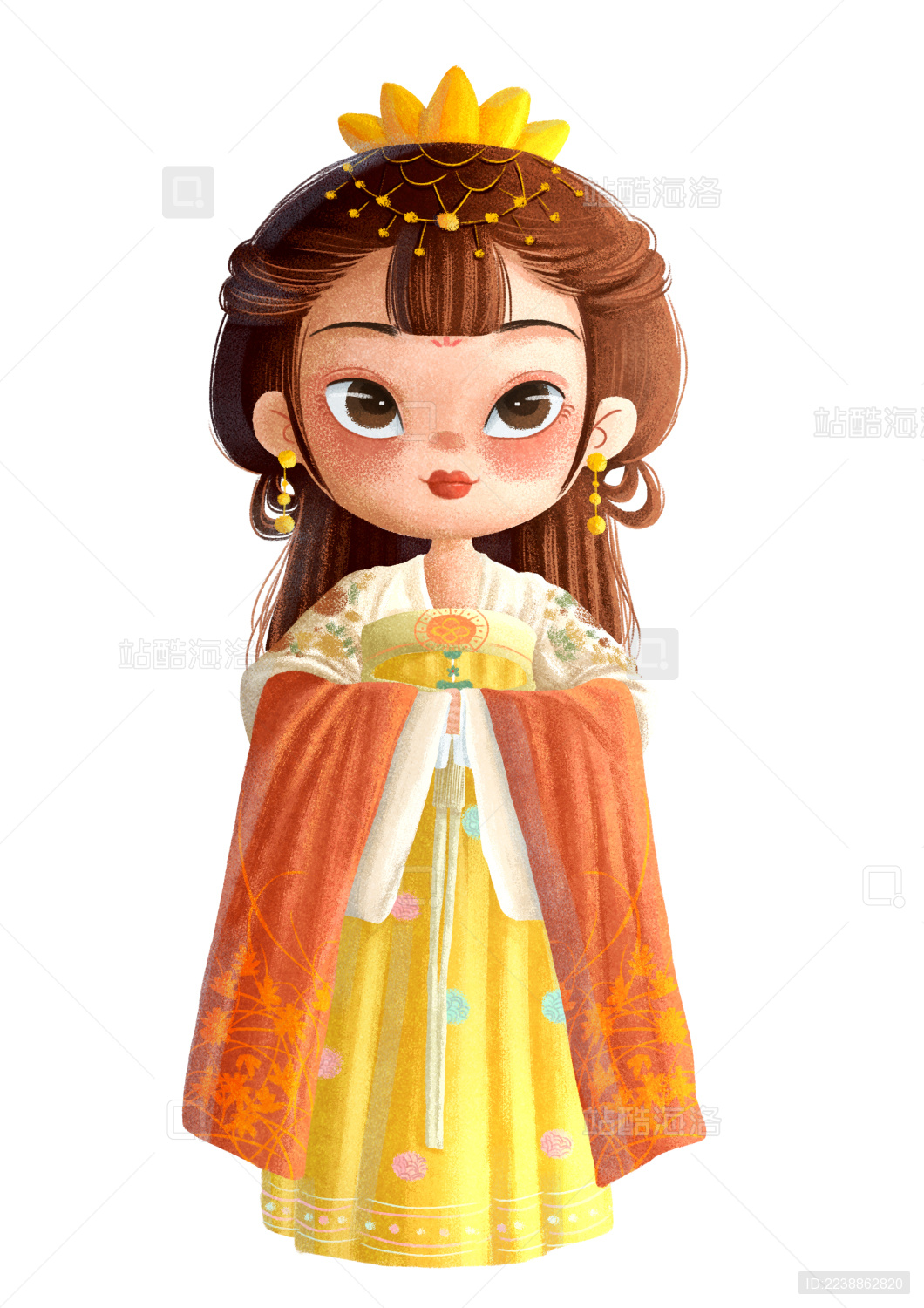 站立的古风小人物女孩