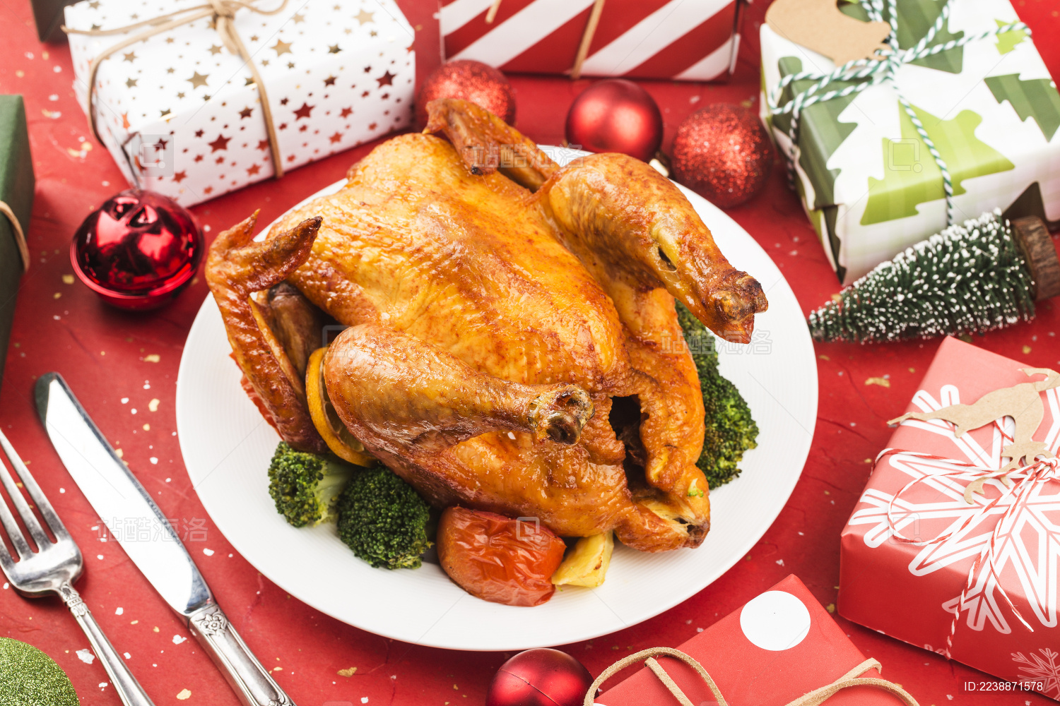 过圣诞节吃烤全鸡