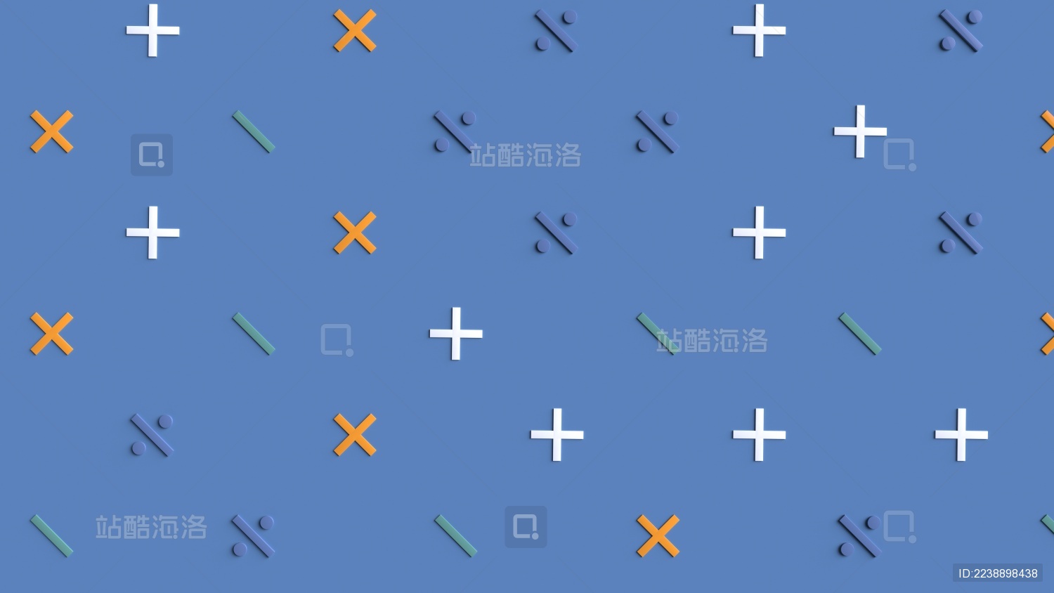 3D渲染加减乘除符号背景