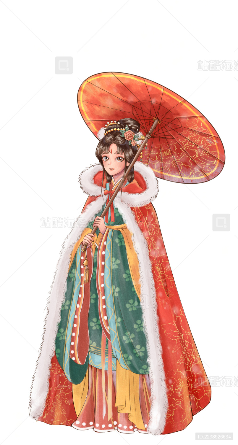 打伞的古风女孩