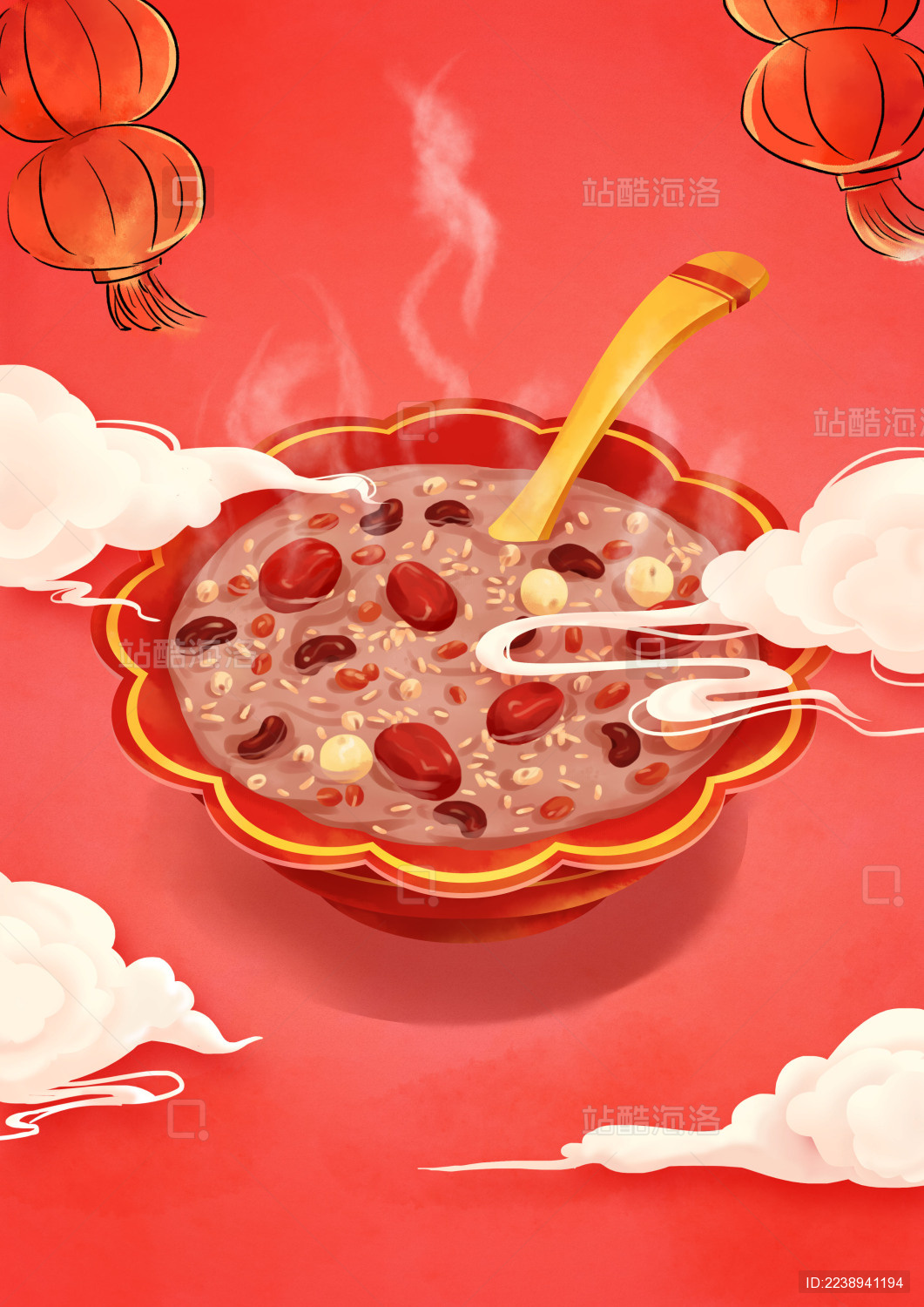 腊八节手绘插画