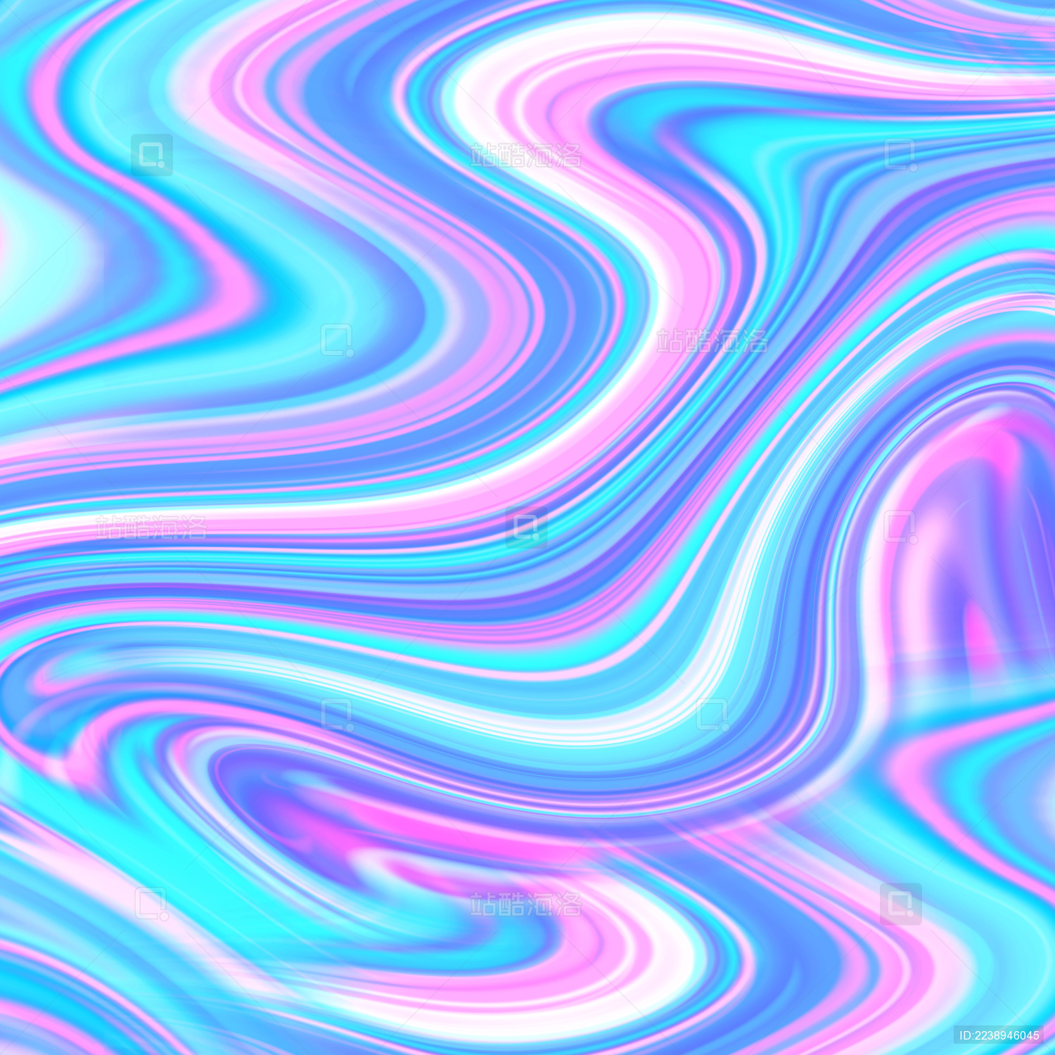 镭射高饱和渐变色流体插画背景