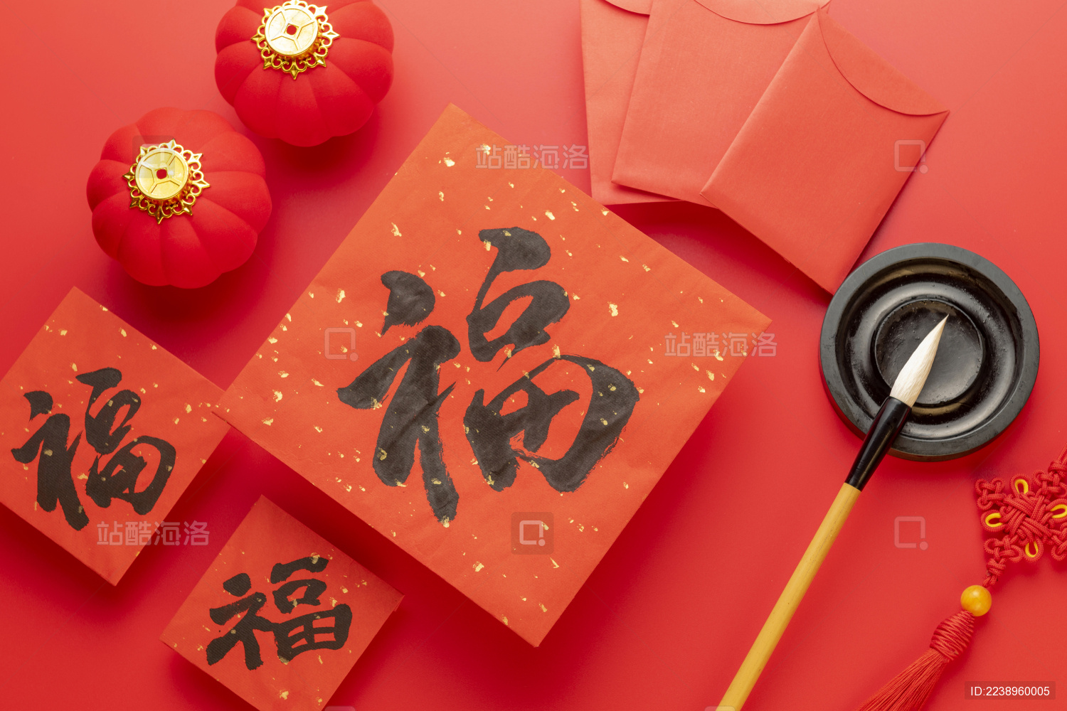 春节福字春节海报红色喜庆背景素材