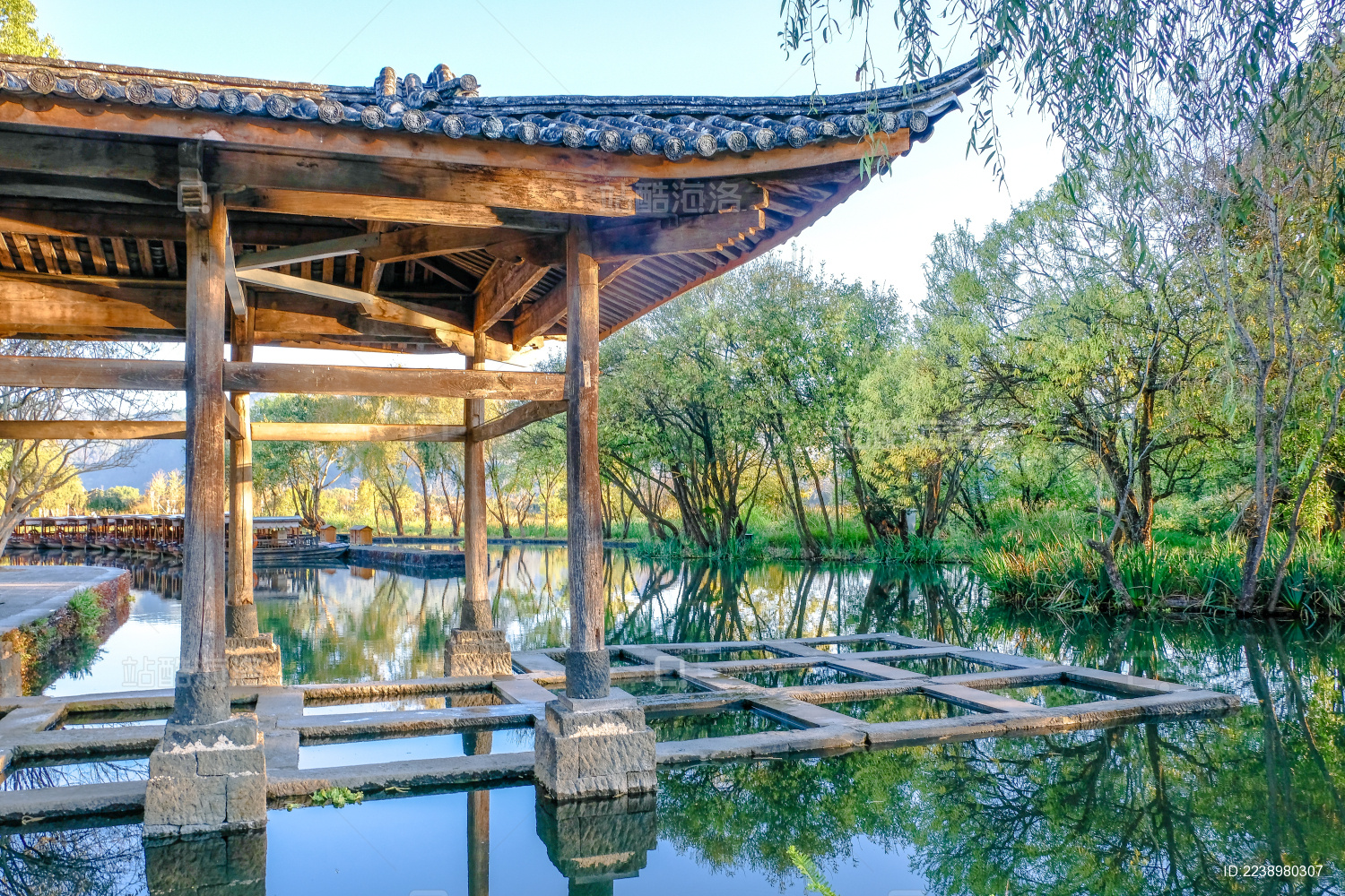 中国云南腾冲和顺古镇的洗衣亭