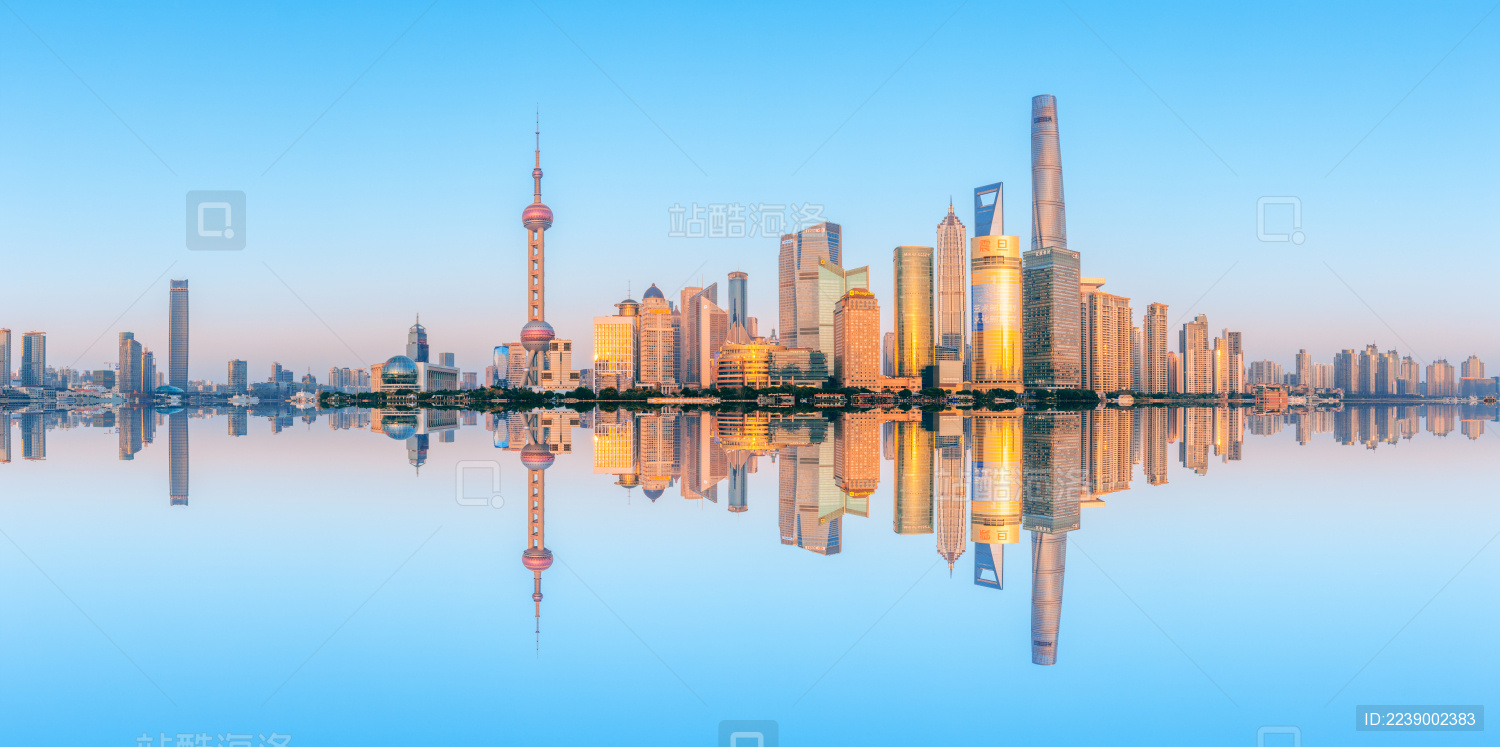 中国上海陆家嘴建筑全景