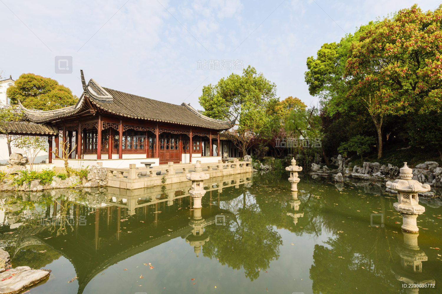 中国江苏苏州园林静思园风光