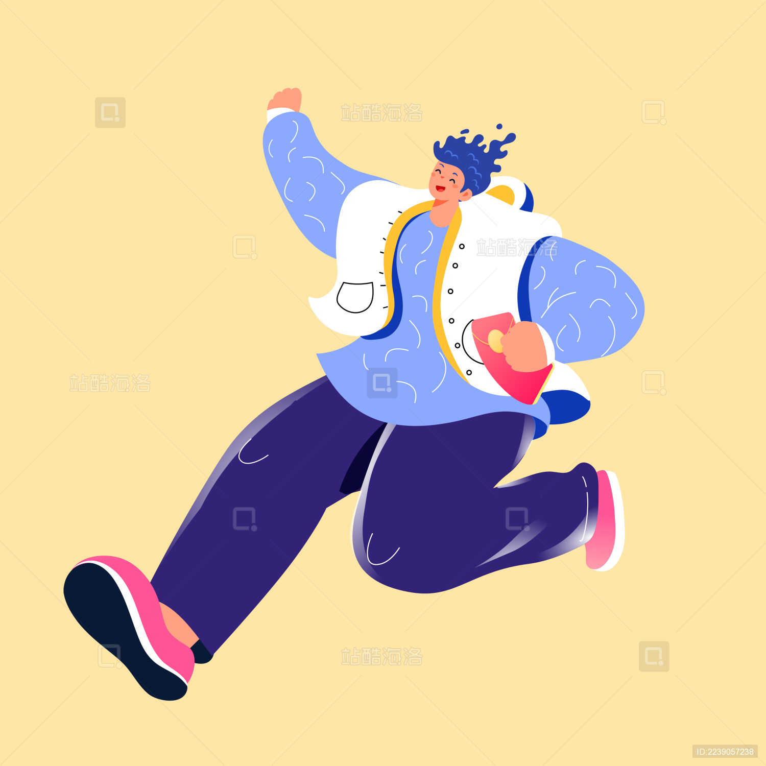 运动跑步的人矢量插画