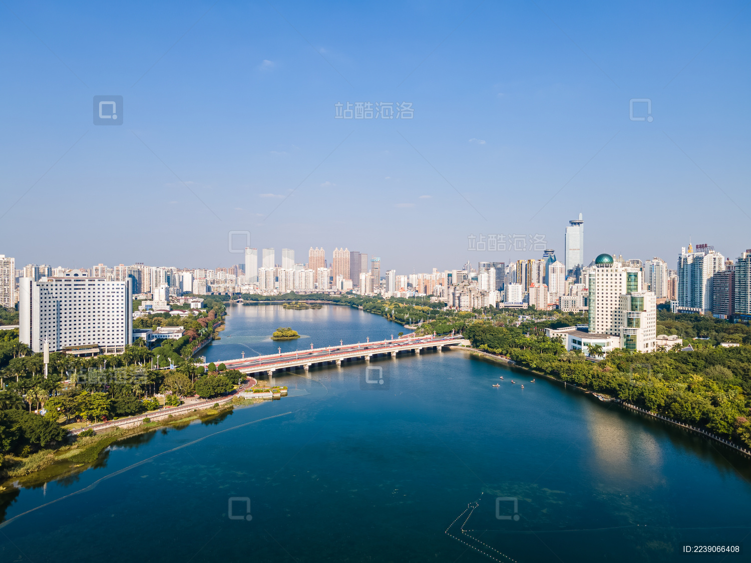 中国广西南宁南湖公园航拍