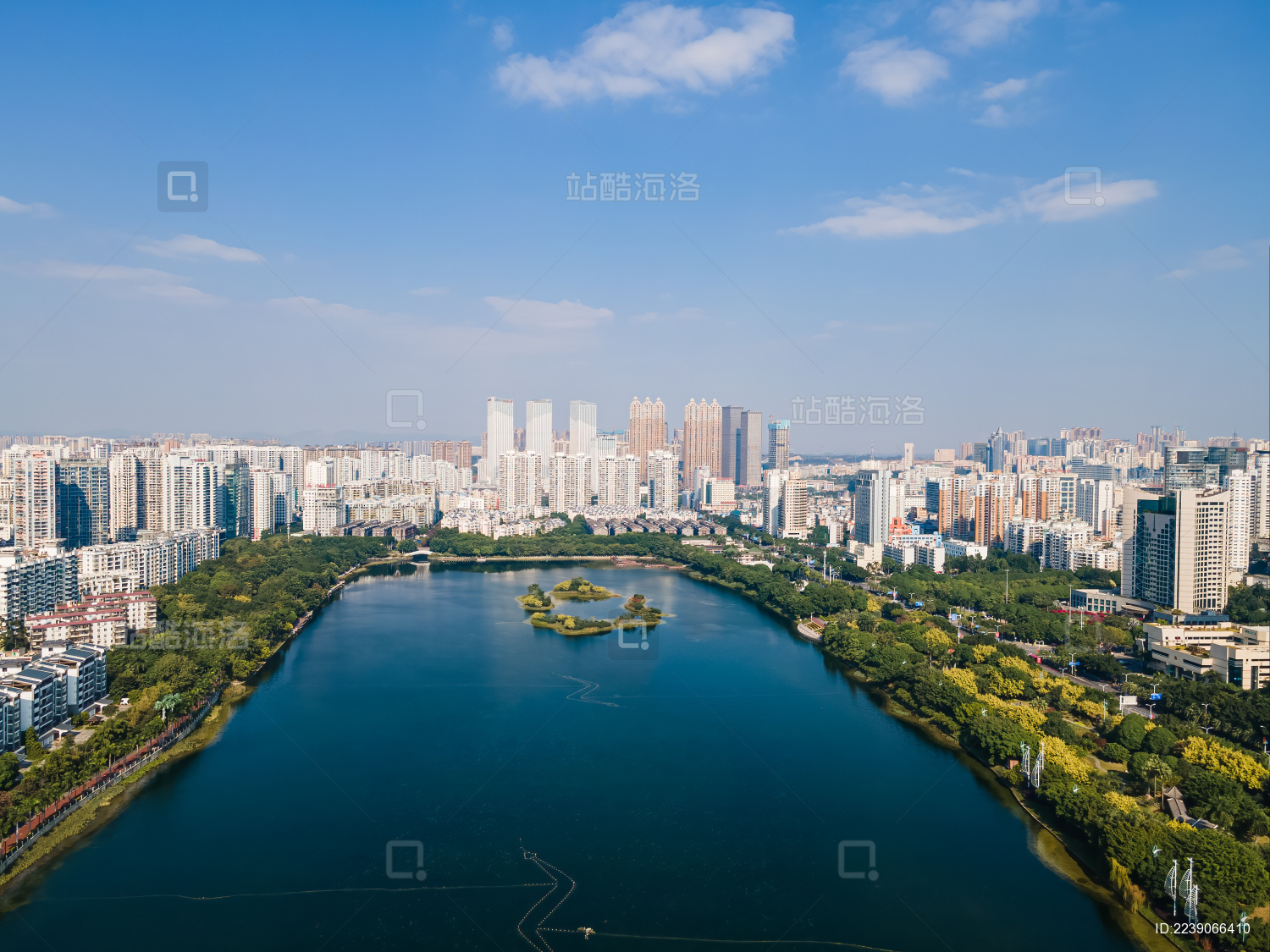 中国广西南宁南湖公园航拍