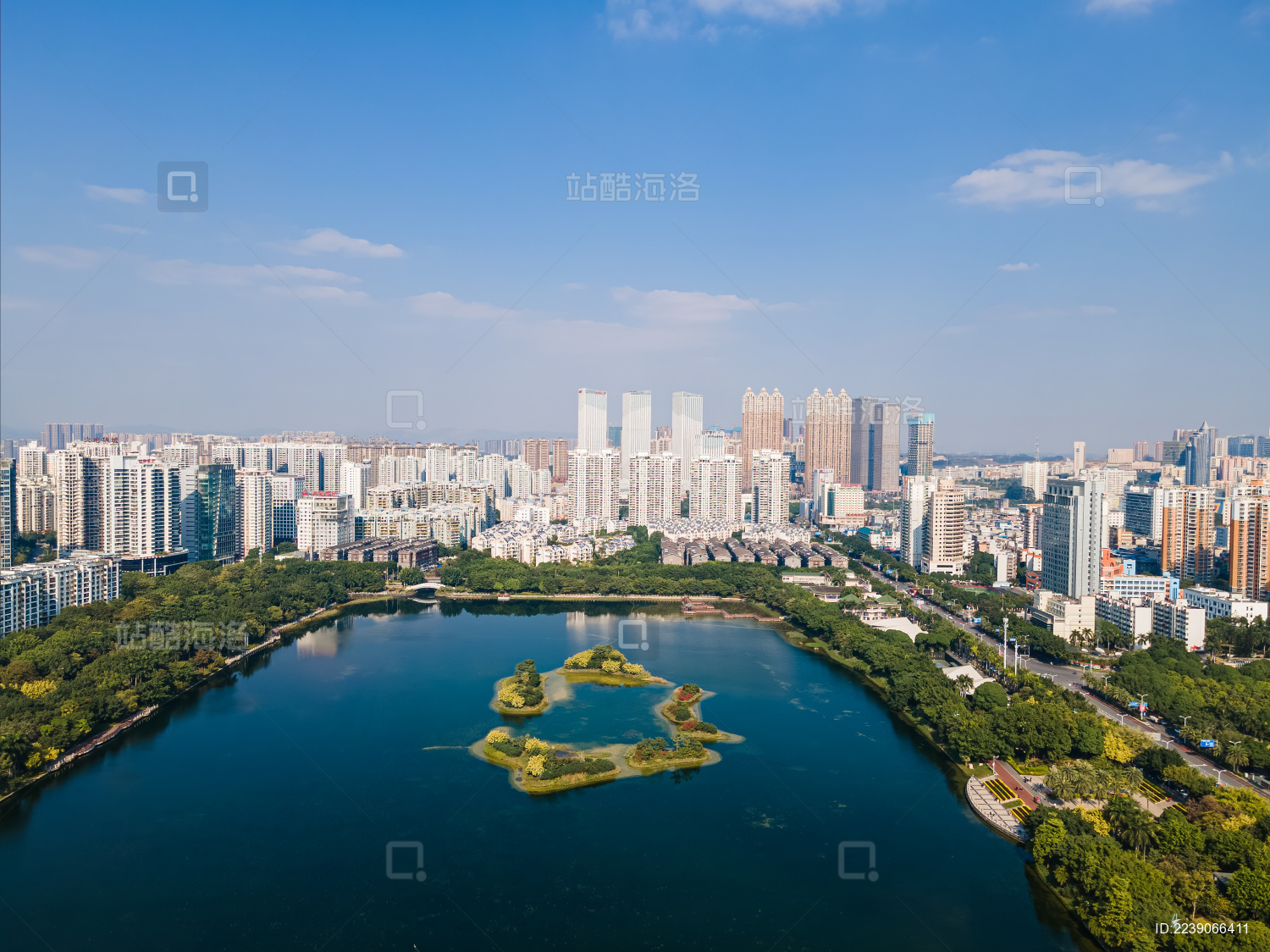 中国广西南宁南湖公园航拍